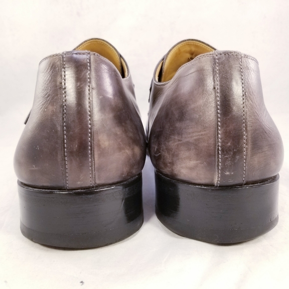 DESIGNER MAGNANNI MEN SHOES LOAFERS MONK STRAP BROWN LEATHER SIZE 12 M EUC - Picture 4 of 11
